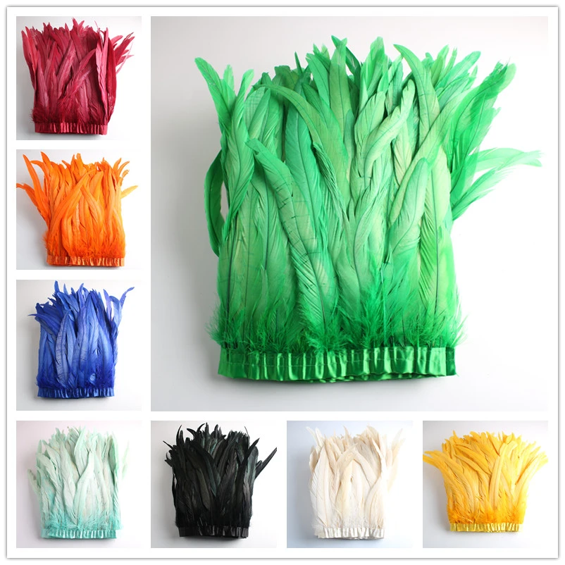

Wholesale 25-30cm/10-12inch Rooster tail Feathers Trim Dress DIY Decoration Accessories Feathers For Crafts Ribbon Plume