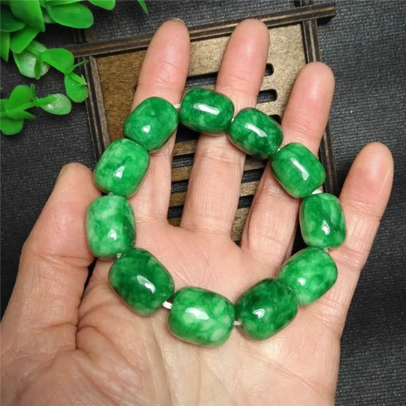 

Fashion Green Beads Bracelets for Women Men Jades Natural Jade Bracelet Bangle Handmade Round Jewelry Fashion Accessories