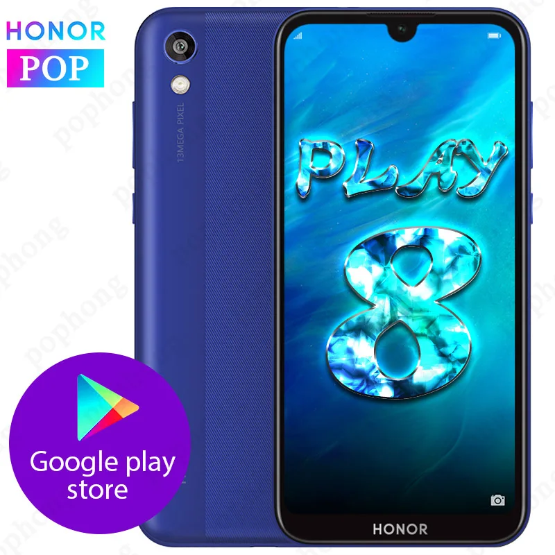 HONOR 8 play HONOR Play 8 MT6761 2 ГБ 32 ГБ четырехъядерный Y5 мобильный телефон 5,71 ''ips полный экран Android 9 разблокировка лица