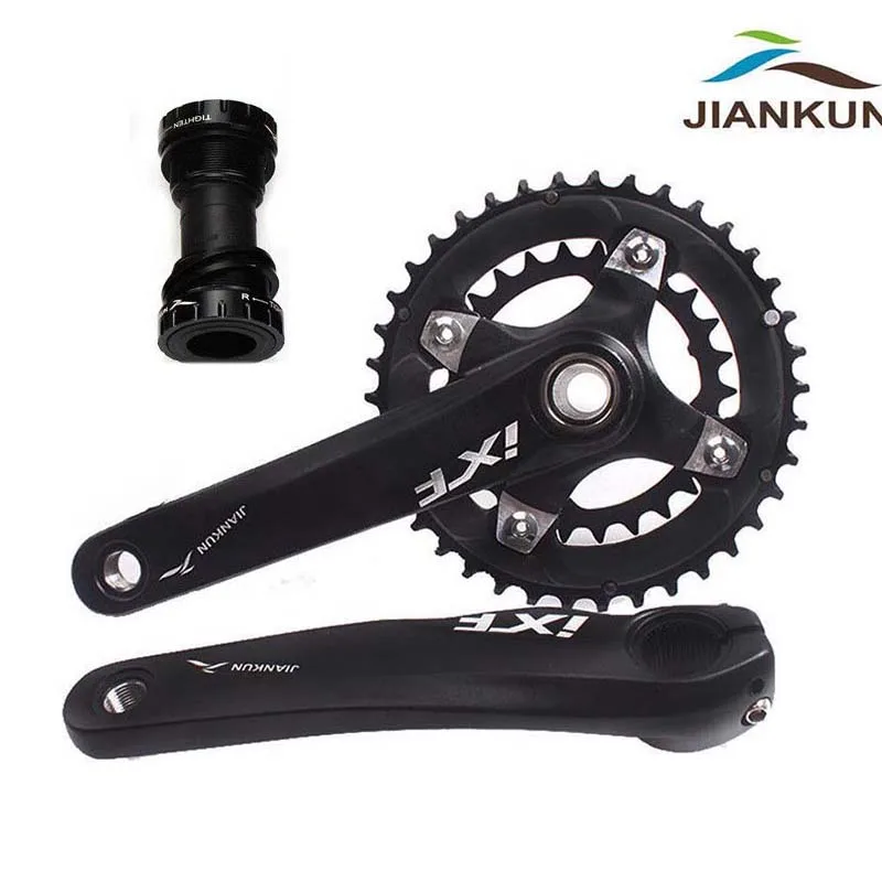 104BCD 26 T/38 T цепь MTB велосипед двойной 10 скоростей коленчатая цепь& Crank& BB для горных велосипедов - Цвет: Crankset with BB