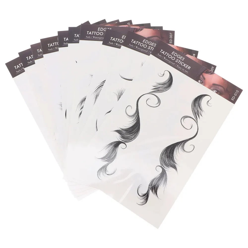 

10 Sheets Temporary Hair Bangs Tattoos Stickers Waterproof Hairline Tattoos