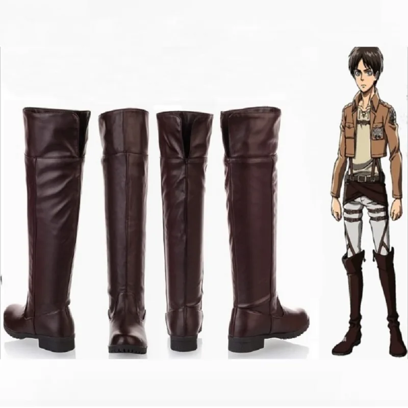 Shingeki No Kyojin Атака Титанов Levi Косплей Мужская обувь для взрослых ботинки Ackerman Eren