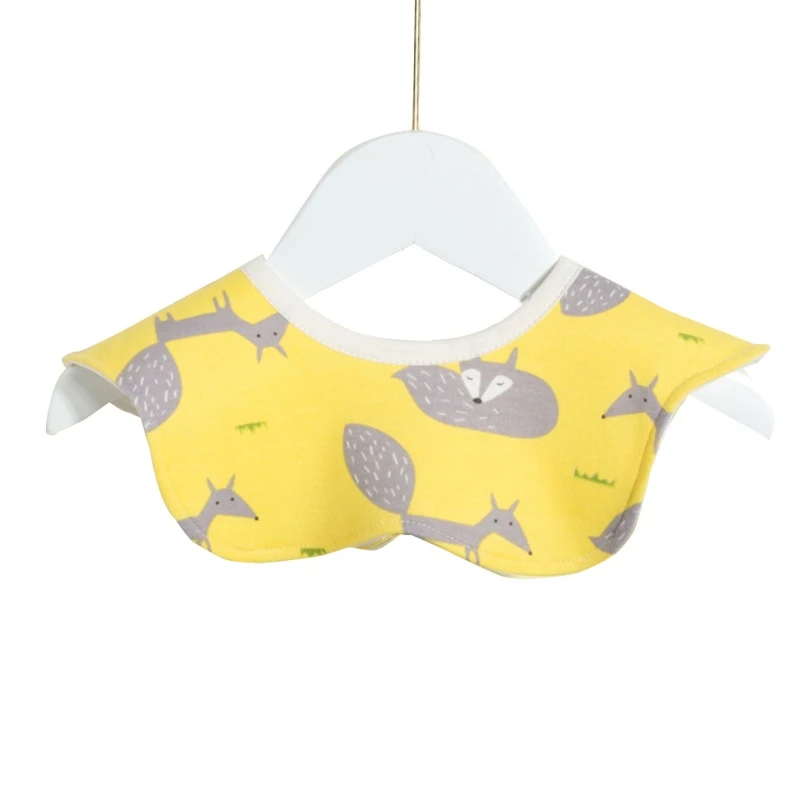 

Cartoon Print Baby Bib Round Petal Newborn Rice Feeding Burp Cloths Cotton Saliva Towel