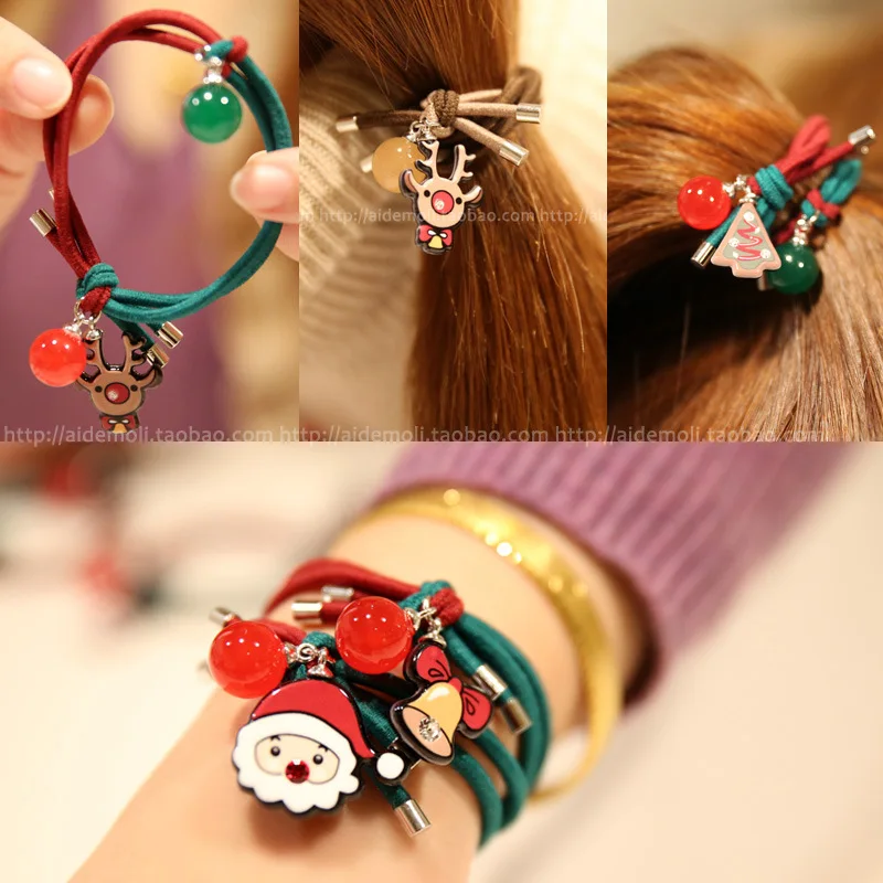 Рождественская резинка аксессуары для волос украшения в виде лося |