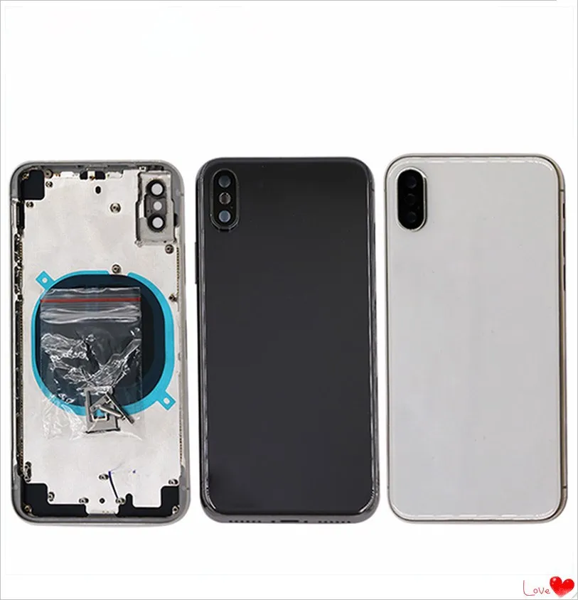 For iphone X Housing Metal Back Battery Cover Middle Chassis Frame Back Door Battery Case with No Flex Replacement Part for ipho enlarge
