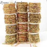 5 meters gold 615mm oval link chains for jewelry making necklace bracelet enamel satellite beaded cable chain diy accessories