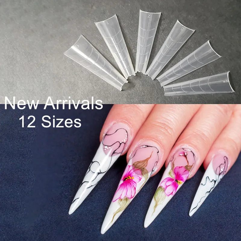 

Reusable Upper Forms Dual Forms Nail Transparent Mold Fake Tips Extend Coffin Manicure Tools Nails Top Extension Molds