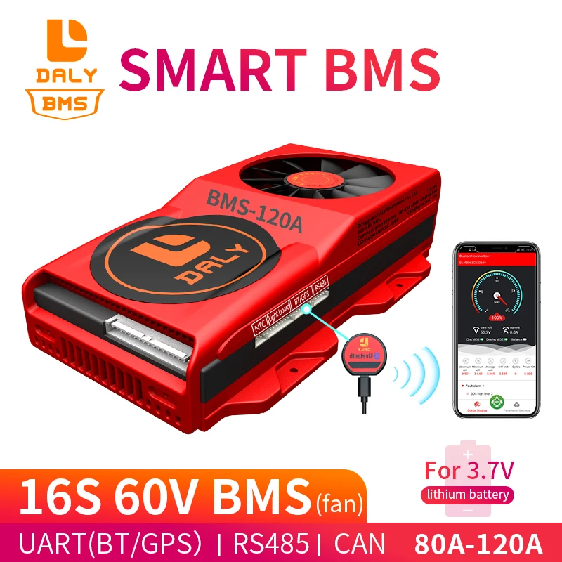 18650 Смарт BMS 16S 60V 80A 100A 120A Bluetooth 485 для USB-устройства NTC UART программное обеспечение