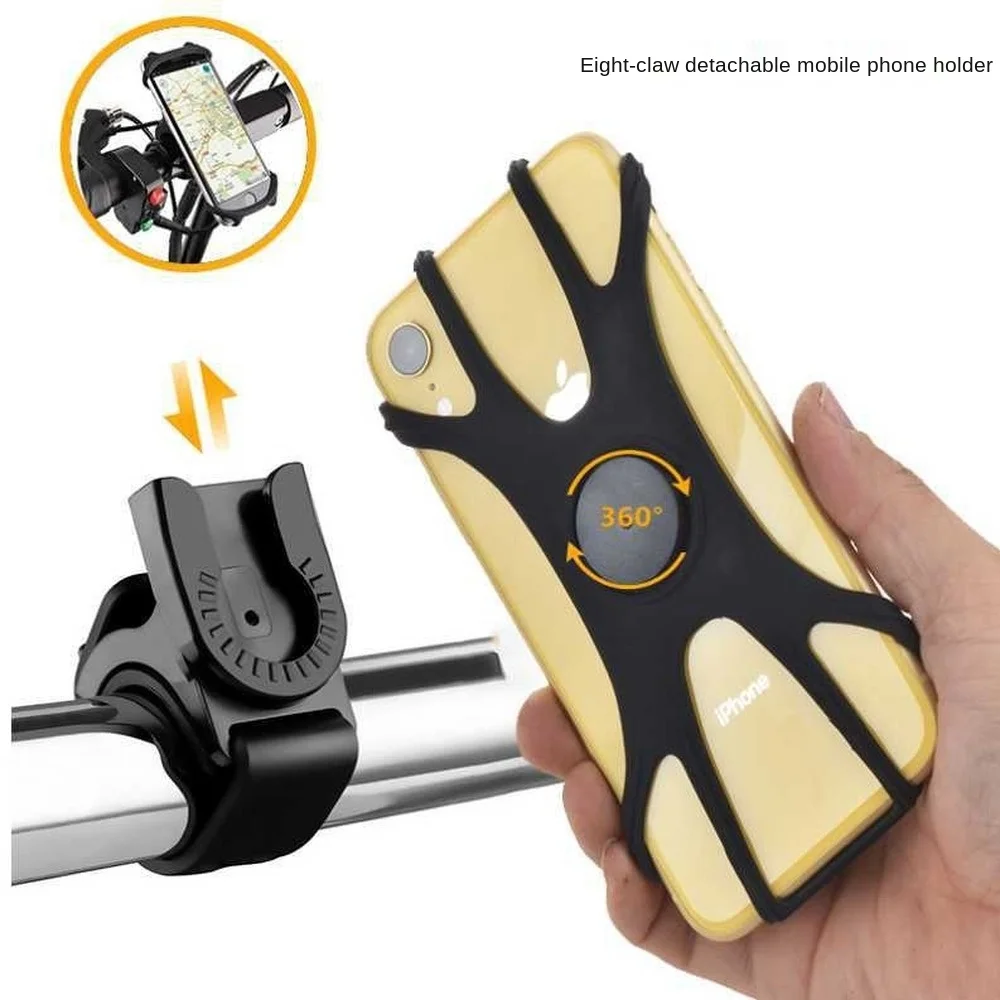 

Silicone Bicycle Phone Holder Motorcycle for IPhone 13 12 Pro Max 8 7 Plus X Xr Xs Mobile Phone Stand Bike GPS Clip Quick Mount