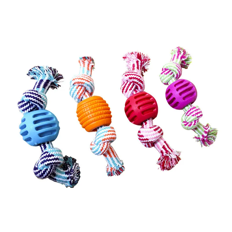 

Dog Interactive 1pc Bite Resistant Dog Toy Pet Interactive Knot Design Dog Chew Rope Puppy Teething Dog Toy Pet Dog Supplies