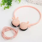 Милые детские куртки с кроликом из мультфильма, 3,5 мм Проводные Наушники Hi-Fi стерео металл Проводные наушники тяжелый бас гарнитура наушники-вкладыши регулируемый ушной крючок для наушников