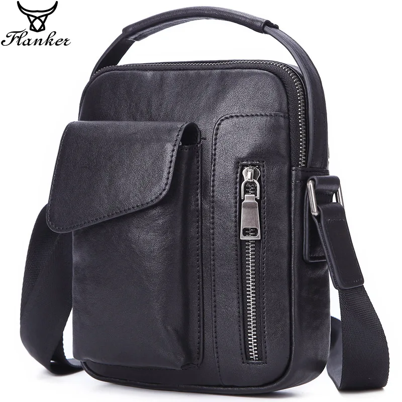 Flanker/брендовая мужская сумка на плечо из натуральной кожи Повседневная маленькая