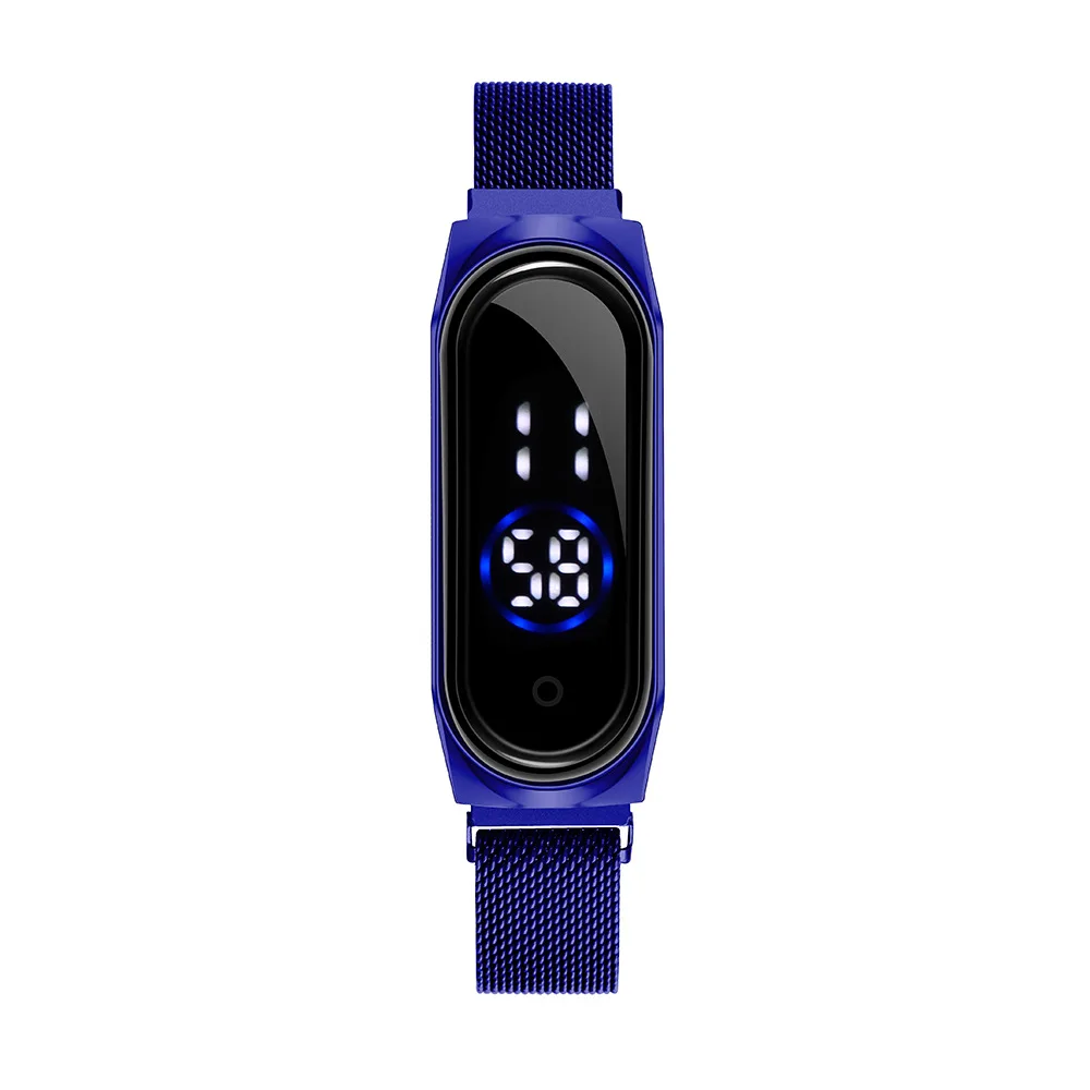 Часы женские электронные с магнитным ремешком модные роскошные светодиодные