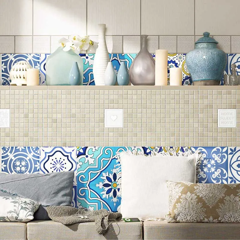 Набор водонепроницаемых 3d наклеек для плитки 20 шт. в европейском стиле|Наклейки