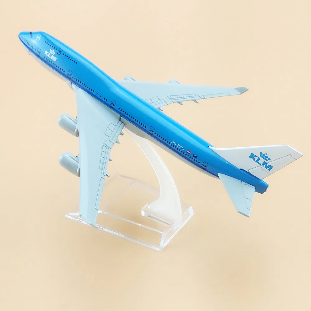 16 см металлический летательный аппарат Φ KLM B747 дыхательные пути Боинг 747 400