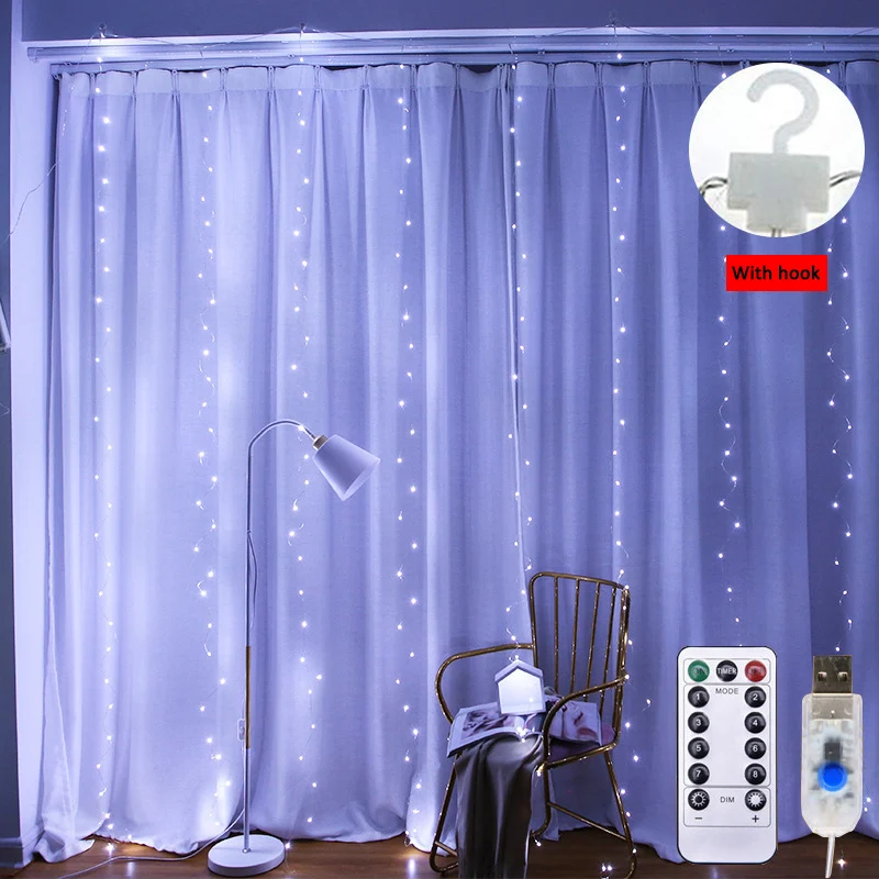 Светодиодный светильник занавес из медной проволоки с дистанционным