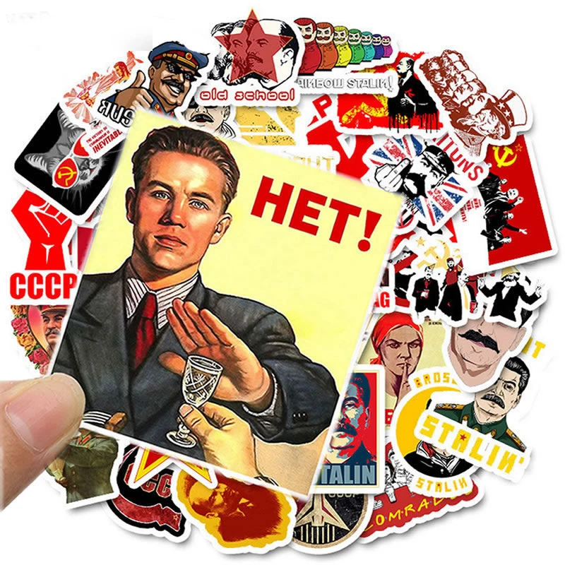 

10/30/50PCS/Pack Mixed Soviet Union Stalin USSR CCCP HET Stickers Skateboard car Luggage Laptop Guitar Funny Graffiti Sticker