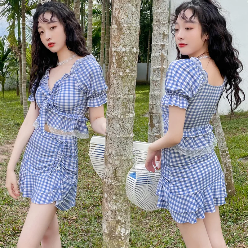 

Женский комплект бикини, Раздельный купальник из двух частей, с пуш-ап, в Корейском стиле, 2021