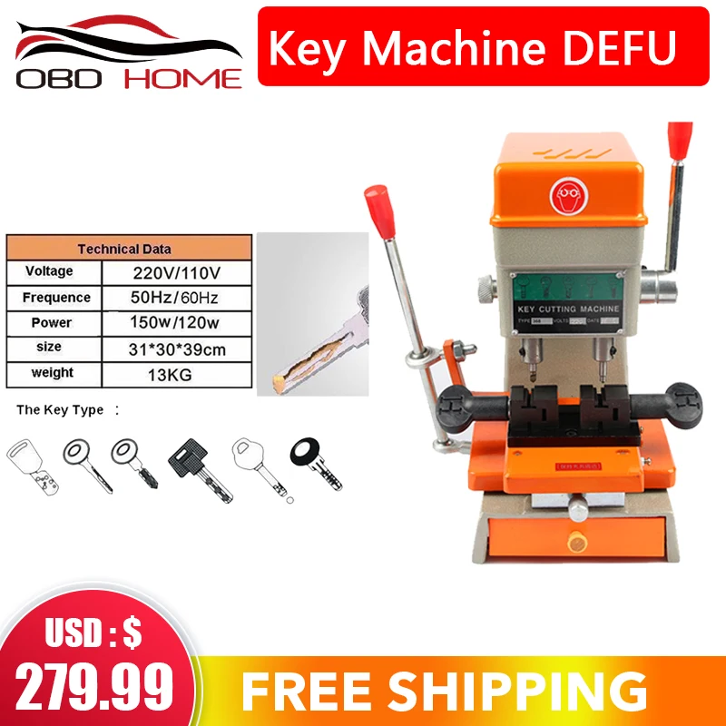 

CHKJ DEFU 368A Key Duplicating Machine Vertical Key Cutting Machine End Milling Drill Making Car Door Keys Locksmith Supply