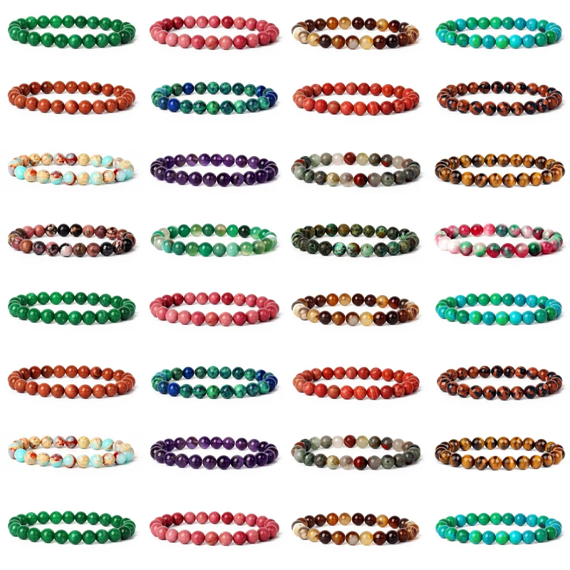 

Stone Beads for Natural Bracelets 6mm 8mm Crystal Quartzs Agates Reiki Healing Bracelet Homme Energy Therapy Jewelry New Pulsera