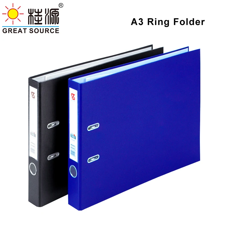 A3 Lever Arch File 2 D-Rings Paper Board Folder Pull Stationery Document Storage Folder (3PCS)