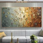 Растения и цветы Золотые листья холст Плакаты печать масляной живописи абстрактная Скандинавская стены искусства фотографии Гостиная дома Cuadros