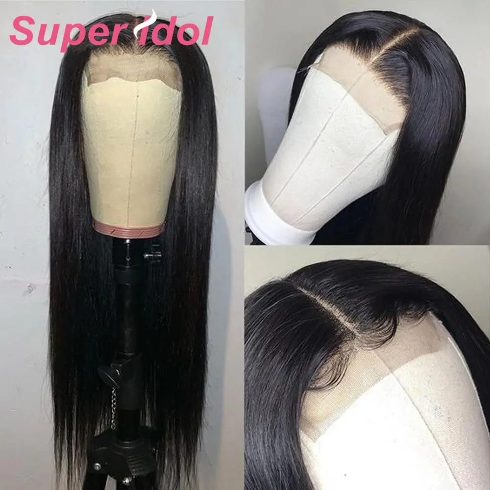 Прозрачные парики из человеческих волос HD на сетке прямые фронтальные