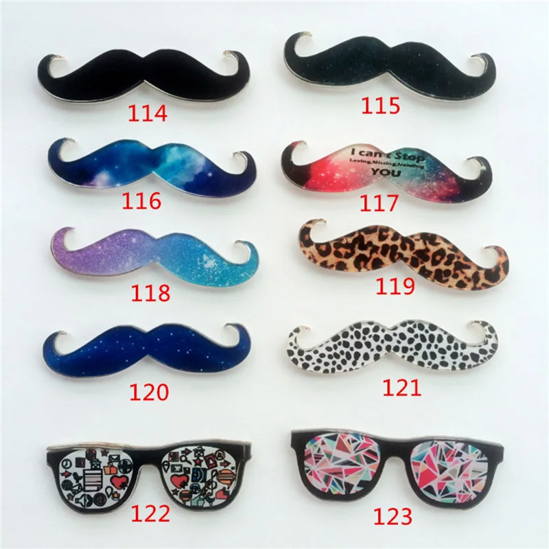 

100 Pieces/Lot Acrylic Badges Cartoon Sunglasses Brooches Pins Icon Clothing Leopard Print Starry Sky Beard Scarf Bag Jewelry