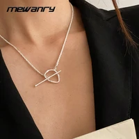 mewanry 925 stamp necklace for women new trend elegant sweet sparkling ot buckle bride jewelry gifts party accessories