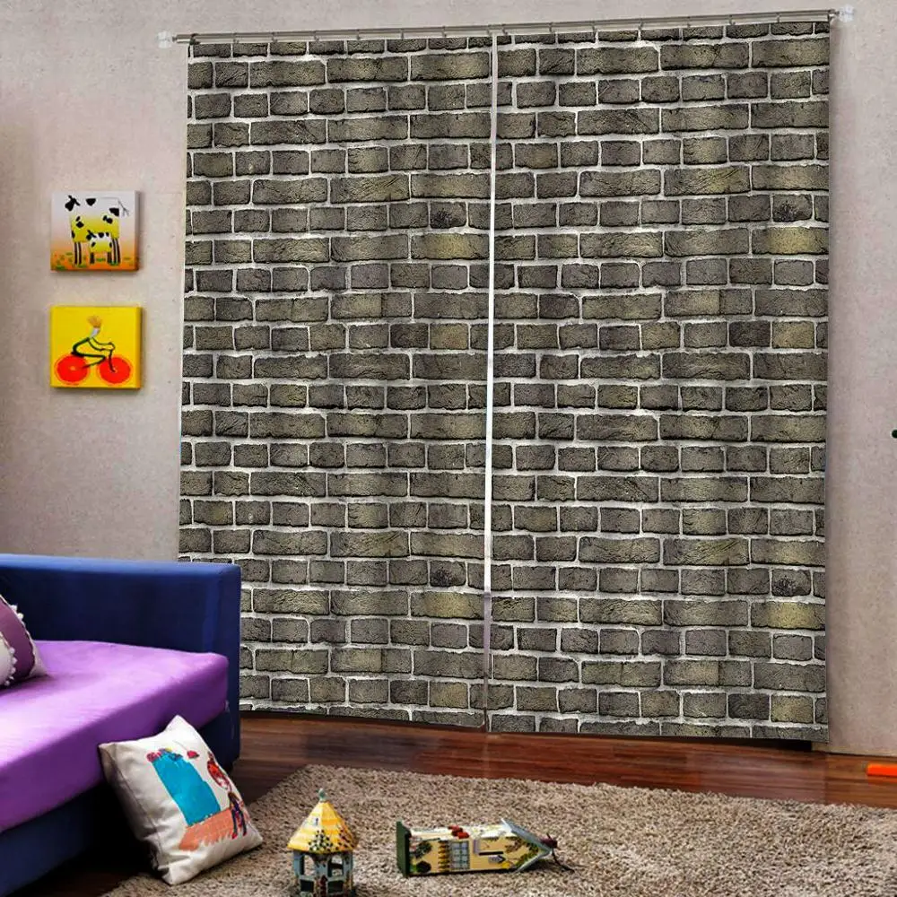 Затемненные занавески настенные кирпичные шторы для спальни оконные гостиной