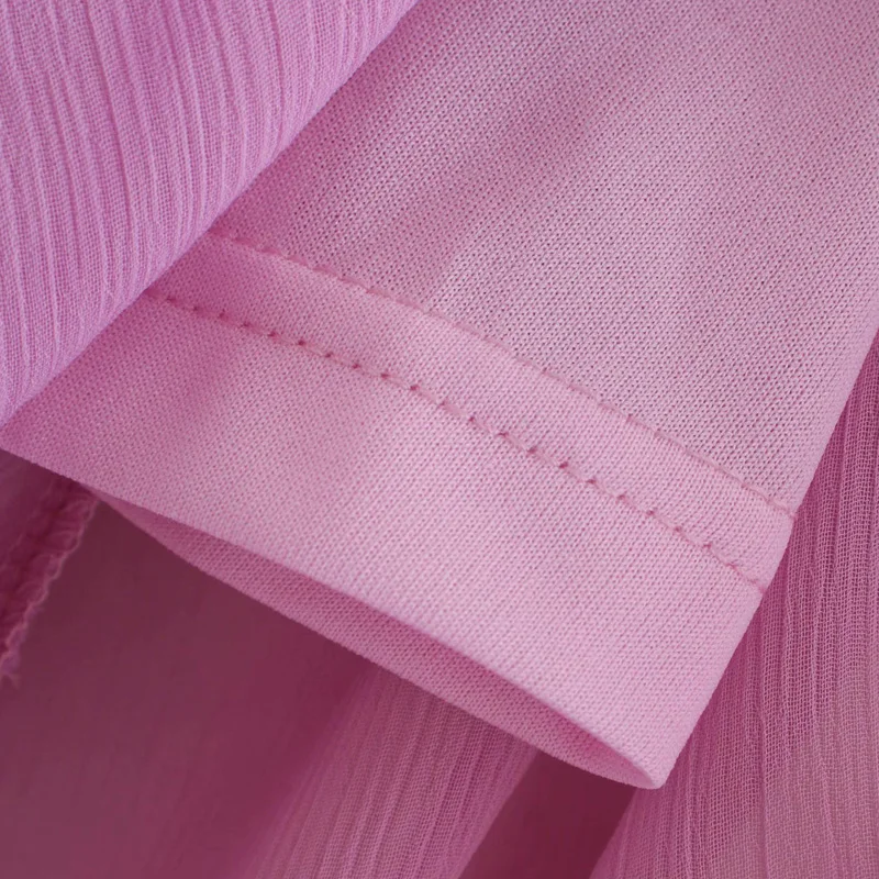 

2020 Summer Women Vintage Pleated Dress Solid V-Neck Long Sleeve Chiffon Dresses Female Elegant Street Party Loose Dress vestido