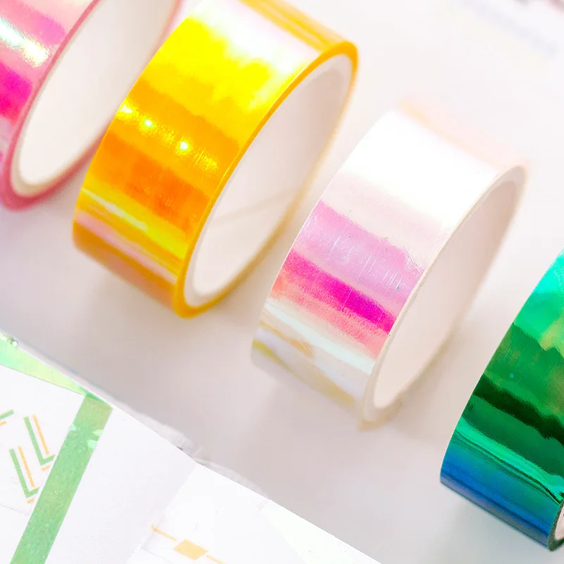 10 компл./лот клейкая лента из рисовой бумаги красочная Лазерная серии дневник