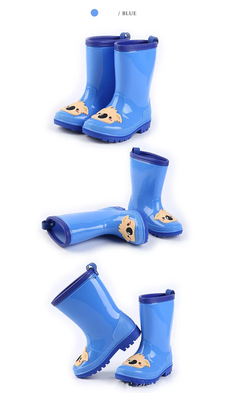 Милые непромокаемые сапоги с объемным рисунком животных из мультфильма Детские