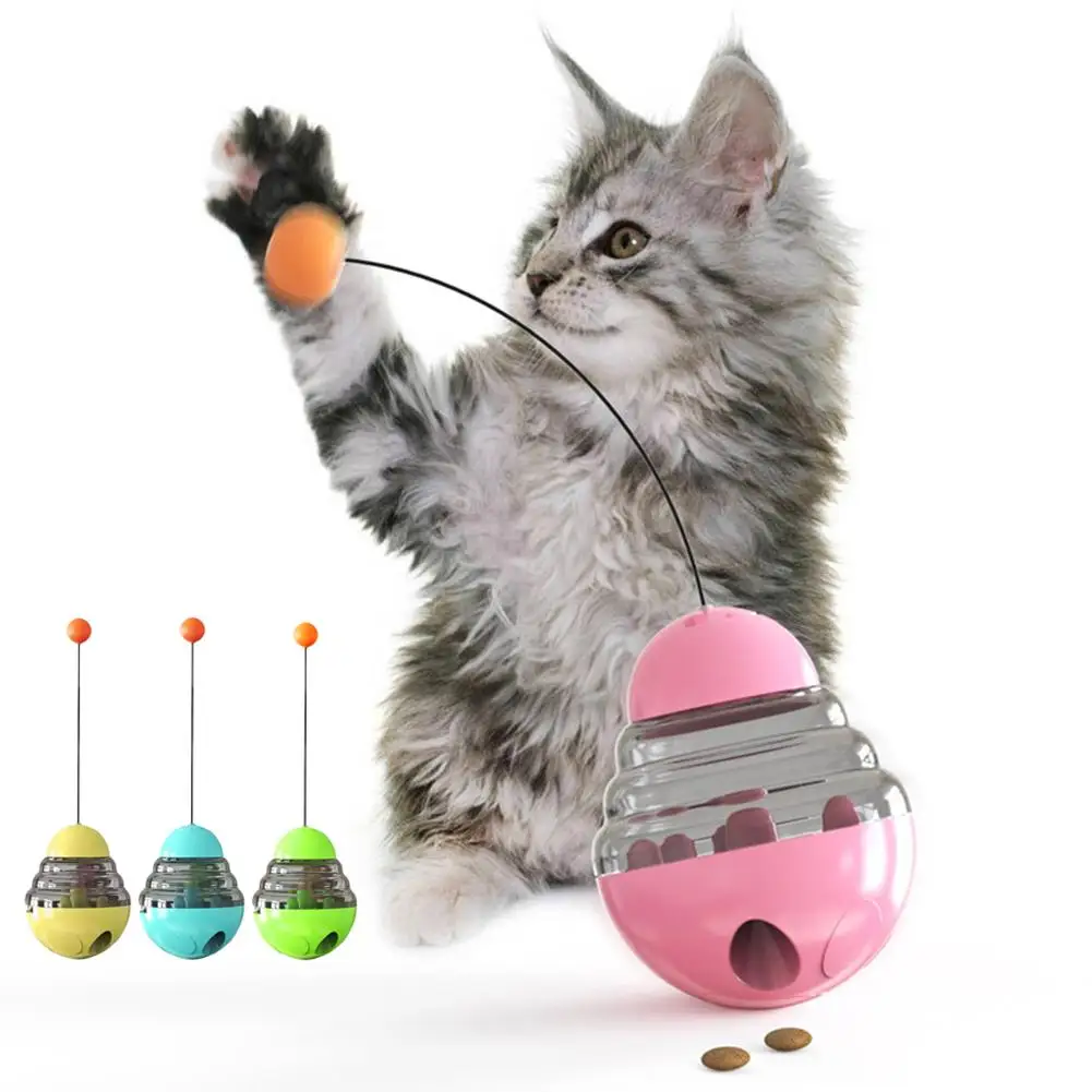 

3 In 1 Interactive Cat Toys Smart Pet Toys Food Dispenser Cat Slow Feeder Leaking Food Ball Automatic Spinning Pet Tumbler Toy