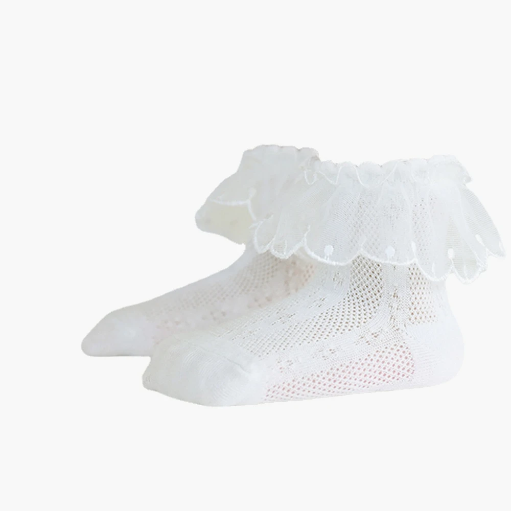 

Summer Breathable Cotton Lace Ruffle Princess Knit Socks Kids Ankle Sock White Pink Blue Baby Girls Toddlers Toddler Socks