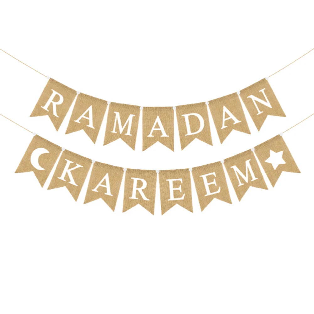 

1 Set Ramadan Kareem Swallowtail Hanging Banners Muslim Ramadan Festival Decor