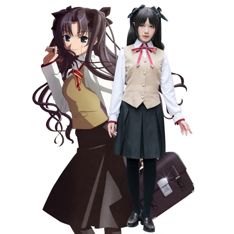 Костюм для косплея на Хэллоуин из Fate Stay Night Tosaka Rin школьная форма | Тематическая
