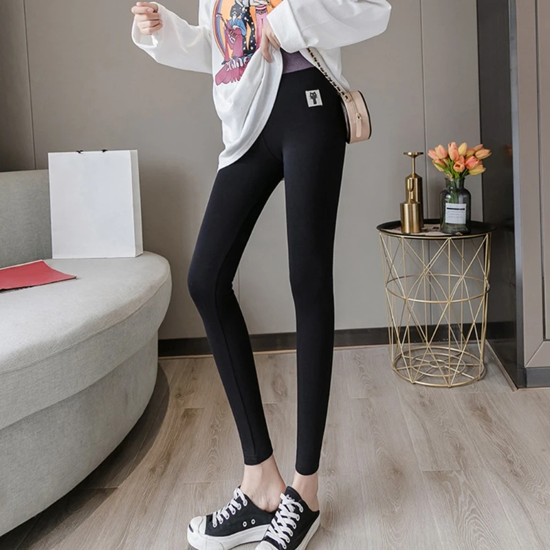 

Women Winter High Waist Stretch Leggings Faux Fleece Lined Warm Tights Thick Velvet Thermal Skinny Pants