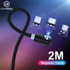 Магнитный кабель Lovebay Micro USB Type C, зарядное устройство для телефонов Android, быстрая зарядка, Магнитный зарядный шнур для iPhone11 Pro XS