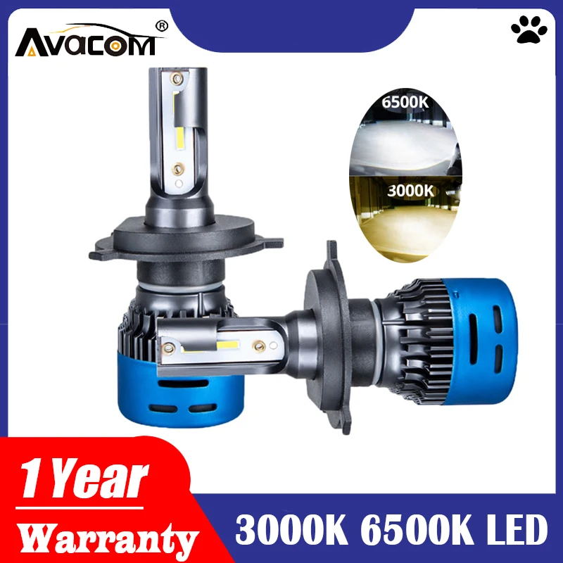 Avacom 2 шт. LED HS1 мотоциклетный головной светильник s лампа супер яркая 3000K 6500K 9600Lm 40W H4