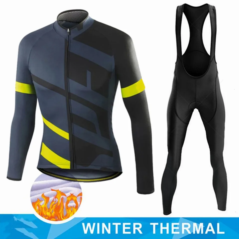 

2021 Winter Long Sleeve Men Cycling Sets Female Bike Clothes Sports Wear Winter Cycling Clothing Maillot Ciclismo Jersey Sets