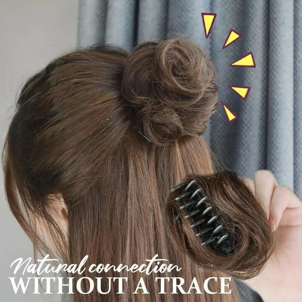 Женский стиль полупричудливый пучок с зажимом натуральный парик пушистые