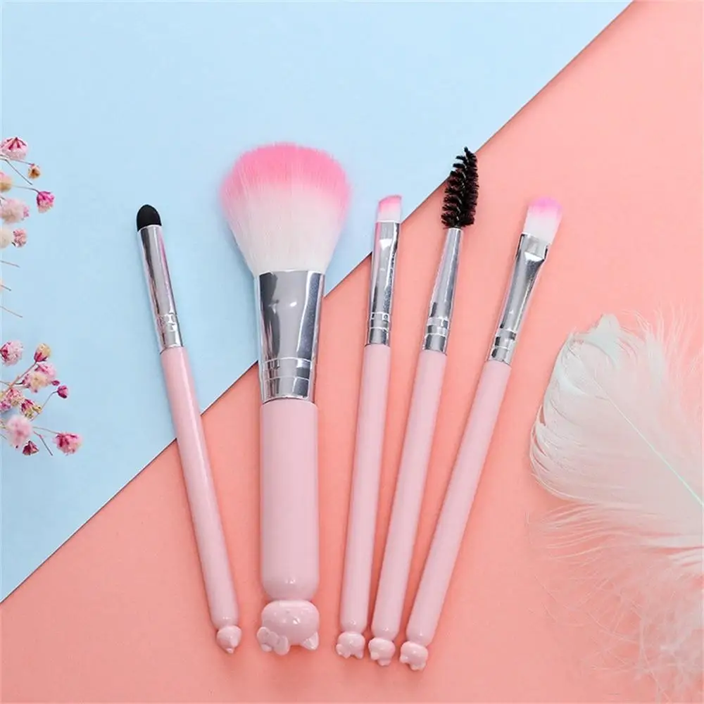 

5-Piece Makeup Brushes Cute Cartoon Kitty Makeup Tool Kit Eyeshadow Eyebrow Eye Blender Blush Cosmetic Brush Beauty Make Up Tool