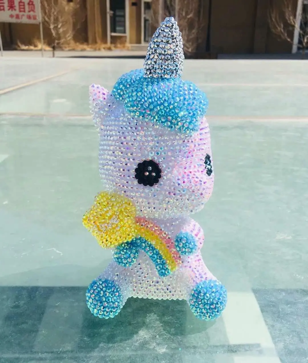 Блестящие стразы единорог рождественские фигурки копилка подарок для детей