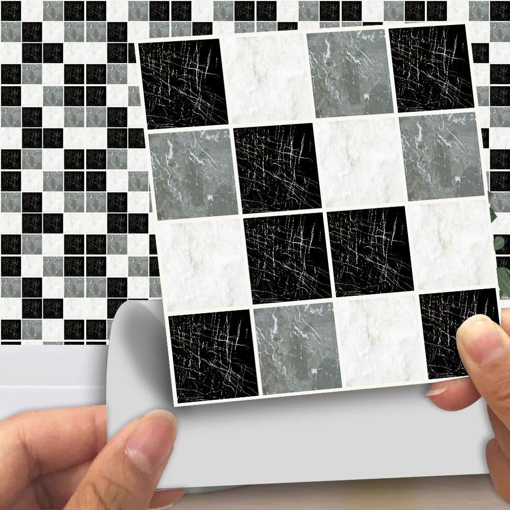 15 шт./компл. Мрамор мозаика матовый Плитки стены Стикеры Гостиная Спальня плитка