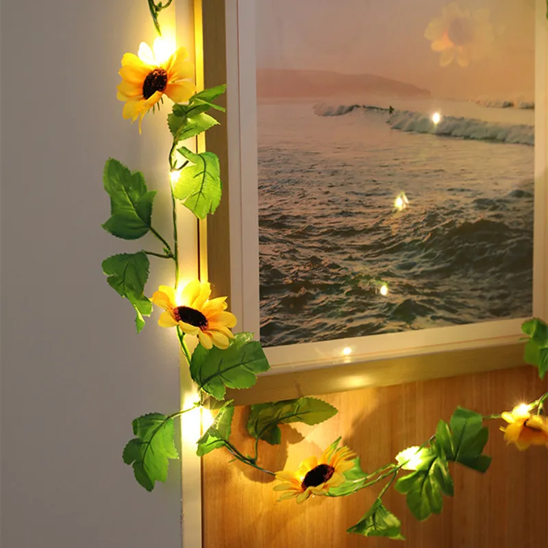 

Leaf Garland Lamp for New Year AA Battery Ivy Vine LED Fairy String Lights for Wedding Party Green Navidad Christmas Decoration