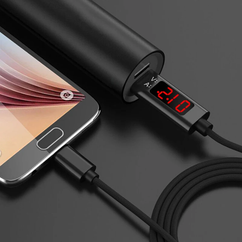 3A QC 3 0 микро USB кабель зарядное устройство дисплей кабели + Тип C 8 Pin для передачи