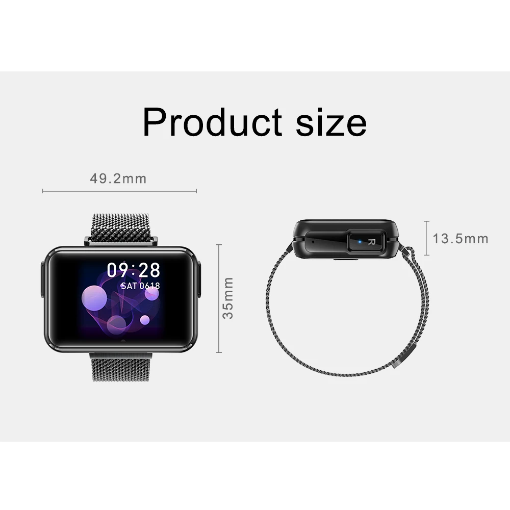 Smart Bracelet with BT Earbud Wireless Headphone Watch 2 in 1 TWS Headset IP67 Waterproof Wristband Handsfree Earphone | Электроника