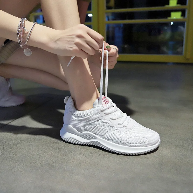 2019 классические повседневные женские спортивные туфли дышащие трикотажные