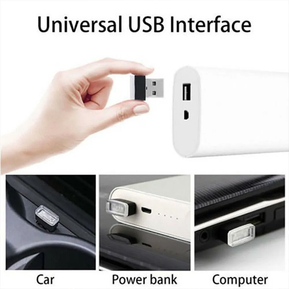 

Mini USB Light LED Modeling Car Ambient Light Neon Interior Light Car Jewelry (7 Kinds Of Light Colors) Car Interior Decoration